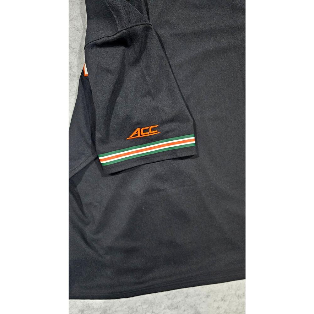 Men's Adidas Black Miami Hurricanes V-Neck Baseball Jersey, Black, Sz L, New - Picture 5 of 11
